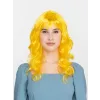 Sarı Renk Uzun Dalgalı Parti Peruğu