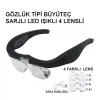 Şarjlı Gözlük Büyüteç  4 Farklı Lens 11537dc