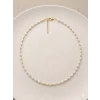 Beyaz Cam İnci  Kolyeler 40+5 Cm  - Kl0303