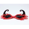 Siyah Boynuzlu Kırmızı Renk Alevli Parti Gözlüğü 21x10 Cm