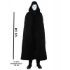 Siyah Kapüşonlu 120 Cm Pelerin Ve Beyaz Boyanabilir Tam Yüz Maske