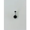 Siyah Taşlı Göbek Piercing - Pg0021