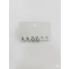 Rodyum  Zirkon Taşlı Pirinç Altılı  Kombin Küpe - Kp00567