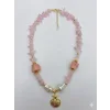 Toz Pembe  Pirinç Kolyeler 40+5 Cm  - Kl0295