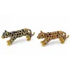 Swaroski Taşlı Leopar Figürü Tekli Alk5760