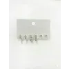 Rodyum Zirkon Taşlı Pirinç Altılı  Kombin Küpe - Kp00616