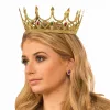 Taşlı Rönesans Kostümlü Kraliyet Ortaçağ Altın Kraliçe Prenses Tacı