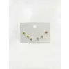 Sarı-pembe-rodyum Zirkon Taşlı Pirinç Altılı  Kombin Küpe - Kp00664