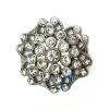 Taşlı Yuvarlak Broş, Sandık Süsü 4,5 Cm - Nikel, 1 Adet