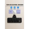 Termal Akım Korumalı 4’lü Duvar Tipi Priz 2x Usb 2x Type-c Çıkışlı Grup Priz Çoğaltıcı Siyah (2500w)