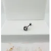 Rodyum Zirkon Taşlı Uç Kısmı : Pirinç Kıkırdak Bar Uzunluğu : 6 Mm / Bar Kalınlığı 0.8 Mm / Top Boyu 3 Mm - Pt0015