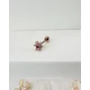 Rose Zirkon Taşlı Uç Kısmı : Pirinç Kıkırdak Bar Uzunluğu : 6 Mm / Bar Kalınlığı 0.8 Mm / Top Boyu 3 Mm - Pt0004-2