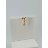 Zirkon Taşlı Uç Kısmı : Pirinç Kıkırdak Bar Uzunluğu : 6 Mm / Bar Kalınlığı 0.8 Mm / Top Boyu 3 Mm  - Pt0045-1