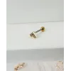 Zirkon Taşlı Uç Kısmı : Pirinç Kıkırdak Bar Uzunluğu : 6 Mm / Bar Kalınlığı 0.8 Mm / Top Boyu 3 Mm - Pt0008-1