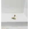 Zirkon Taşlı Uç Kısmı : Pirinç Kıkırdak Bar Uzunluğu : 6 Mm / Bar Kalınlığı 0.8 Mm / Top Boyu 3 Mm - Pt0018-1