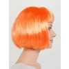 Turuncu Renk Küt Parti Peruğu Kısa Takma Saç