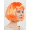 Turuncu Renk Küt Parti Peruğu Kısa Takma Saç