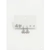 Üç Yaprak Çiçek Detaylı Altılı Küpe - Kp00560