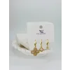   Zirkon Taşlı Pirinç Üçlü Kombin Küpe - Kp00535