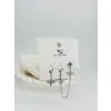 Rodyum Zirkon Taşlı Pirinç Üçlü Kombin Küpe - Kp00546