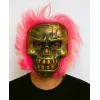 Wild Skull - Bakır Kafatası Pembe Saçlı İskelet Maske