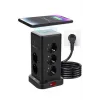 Wp711 Akım Korumalı Priz Kablosuz Şarj İstasyonu 11x Soket 3x Usb 1xtype-c Kablolu Grup Priz