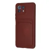 Xiaomi Mi 11 Lite Kılıf Kelvin Kartvizitli Silikon - Bordo