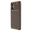 Xiaomi Poco X7 Pro Kılıf Auto Focus Karbon Kapak - Kahverengi