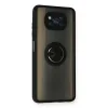 Xiaomi Pocophone X3 Kılıf Montreal Yüzüklü Silikon Kapak - Siyah
