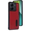 Xiaomi Redmi 13c Kılıf Sara Kartvizitli Deri Kılıf - Kırmızı