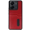 Xiaomi Redmi 13c Kılıf Sara Kartvizitli Deri Kılıf - Kırmızı