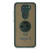 Xiaomi Redmi Note 9 Kılıf Montreal Yüzüklü Silikon Kapak - Yeşil