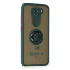 Xiaomi Redmi Note 9 Kılıf Montreal Yüzüklü Silikon Kapak - Yeşil