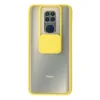 Xiaomi Redmi Note 9 Kılıf Palm Buzlu Kamera Sürgülü Silikon - Sarı