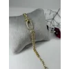    Zirkon Taşlı Pirinç Zirkon Bileklikler 19 Cm  - Kbl0313