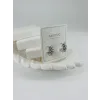 Rodyum Zirkon Taşlı Pirinç Zirkon Küpe - Kp00326