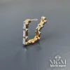/rodyum Zirkon Taşlı Pirinç Küpeler - Kp00117