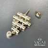 /rodyum Zirkon Taşlı Pirinç Küpeler - Kp00118