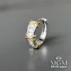 Çift Renk -rodyum Zirkon Taşlı Pirinç Zirkon Küpe - Kp00100