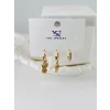 Zirkon Taşlı Üçlü Kombin Küpe - Kp00086