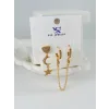 Zirkon Taşlı Üçlü Kombin Küpe - Kp00048