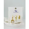 Zirkon Taşlı Üçlü Kombin Küpe - Kp00376