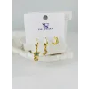 Zirkon Taşlı Üçlü Kombin Küpe - Kp00380