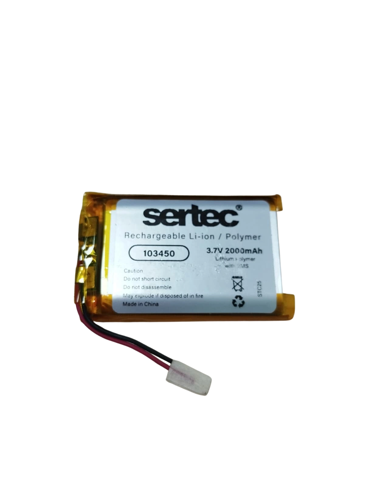 103450 3.7v 2000 Mah Li-polymer Pil (devreli/1.5a)