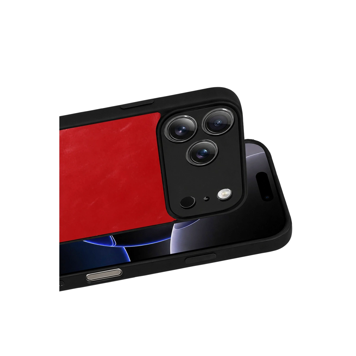 İphone 17 Pro Max Aras Deri Kapak - Kırmızı
