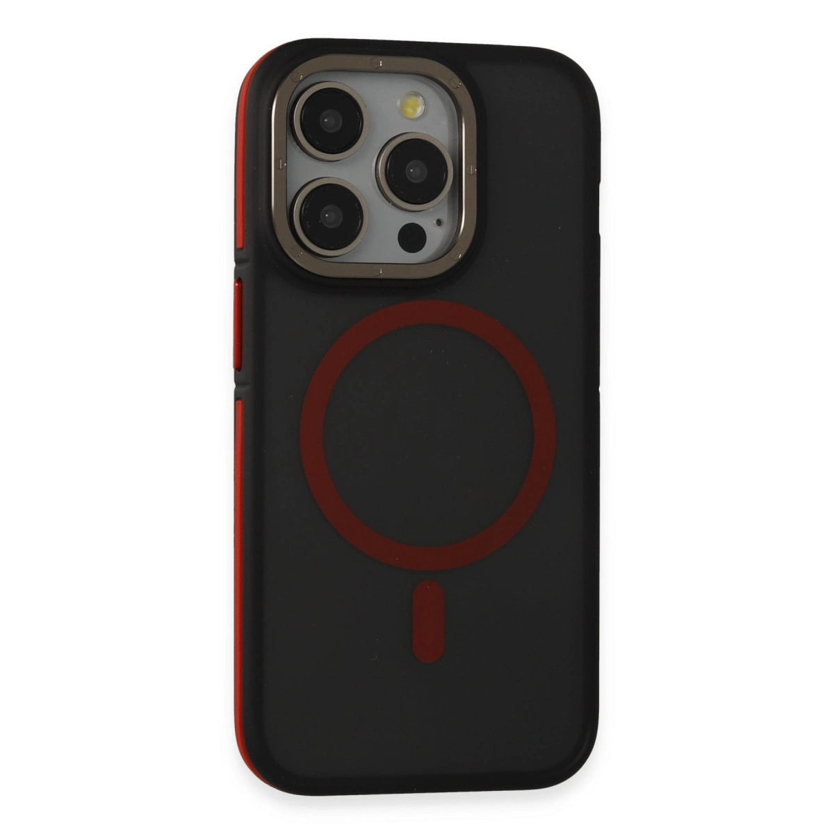 Joko İphone 15 Pro Max Rocky Magsafe Kapak - Siyah-kırmızı