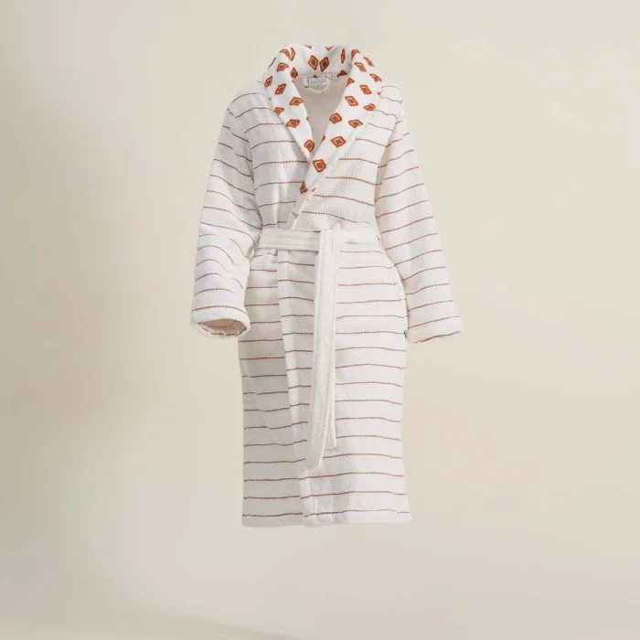 Ecocotton İmre Kadın Bornoz %100 Organik Pamuk Jakarlı-Terra XLarge