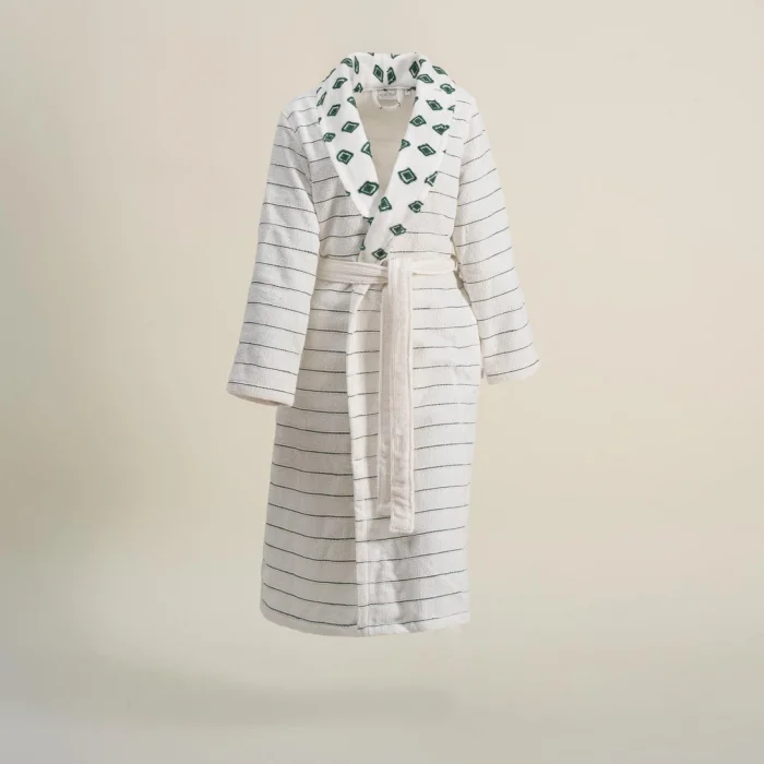 Ecocotton İmre Kadın Bornoz %100 Organik Pamuk Jakarlı-Yeşil Medium