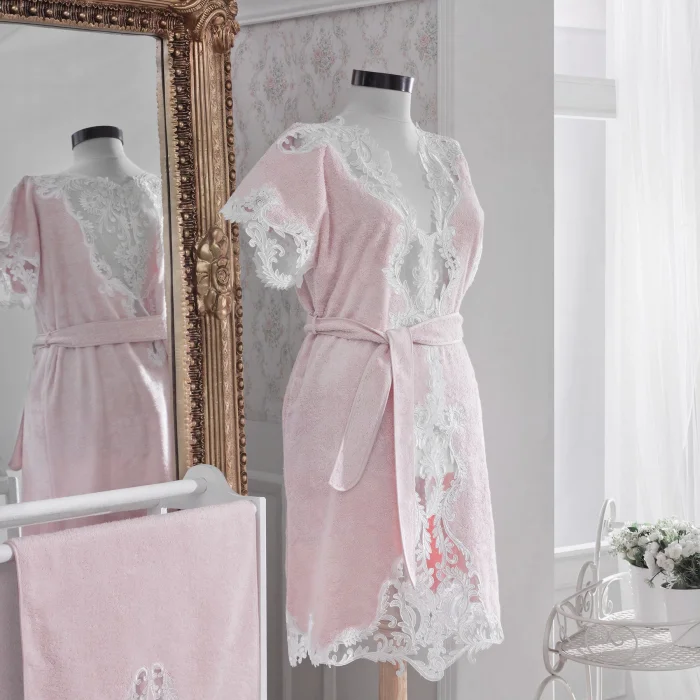 Zebra Casa Adrianna Balayı Bornoz Seti-Bej