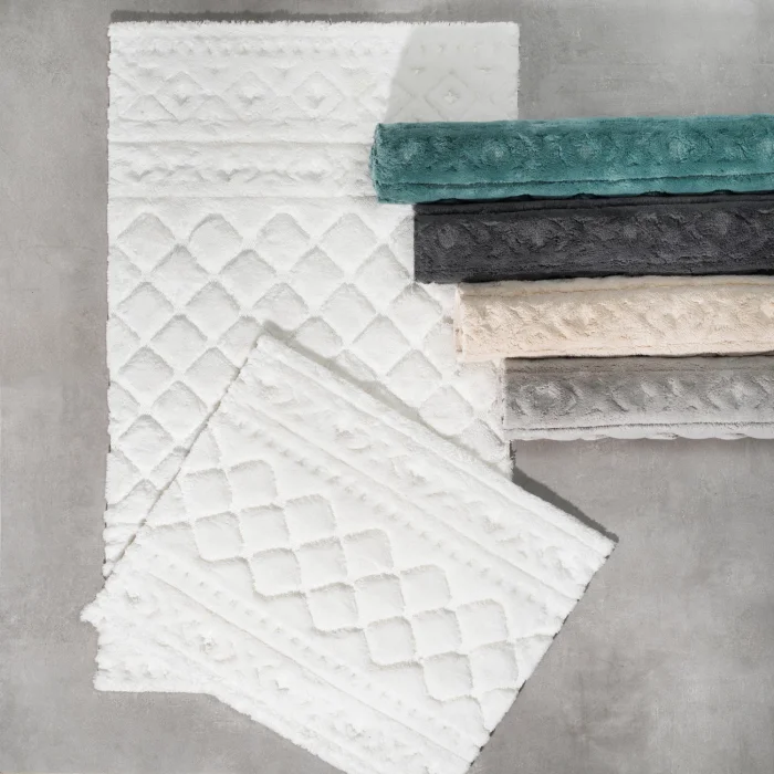 Zebra Casa Henra 2Li Pamuk Paspas Takımı-Açık Gri